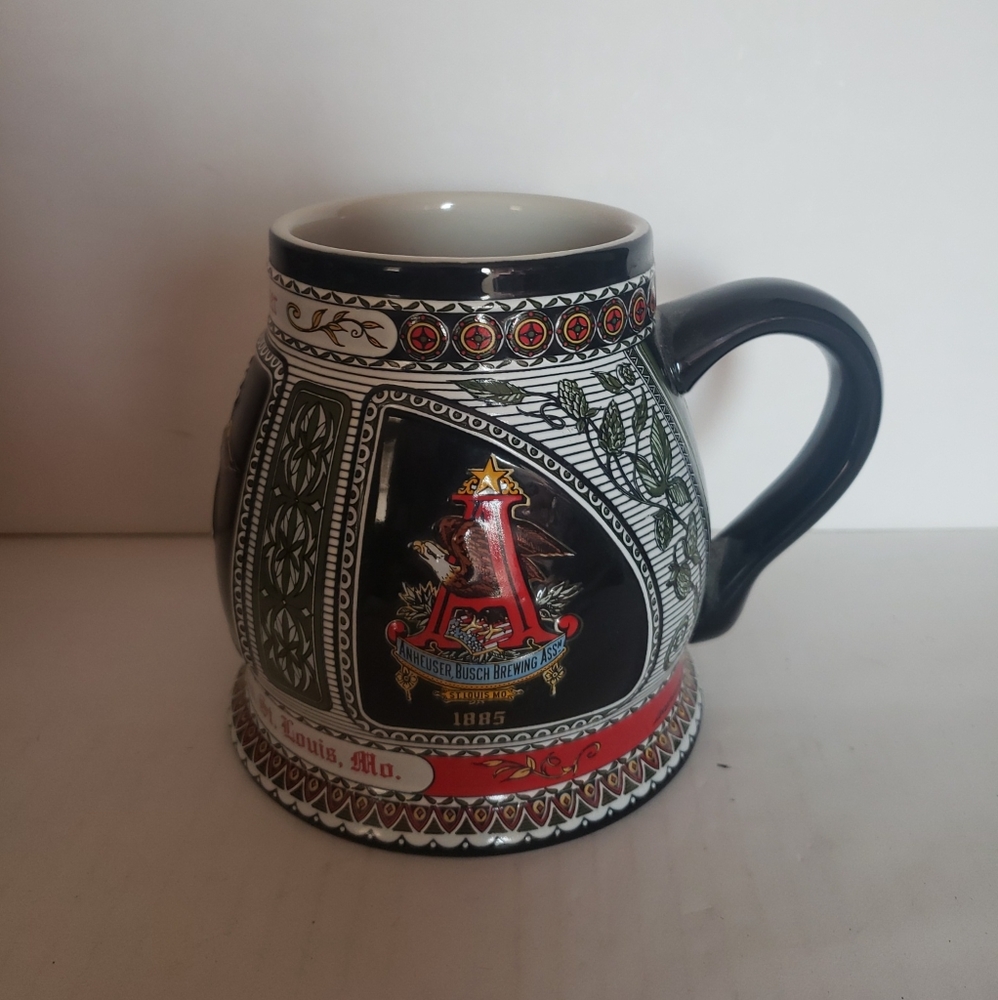 Anheuser Busch Historical A & Eagle Series 1872 Edition Beer Stein & Tin